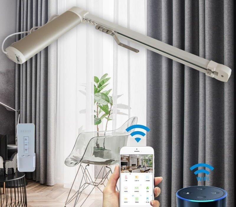 Modern motorized curtains for smart home automation in Dubai